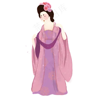 仕女图唐朝古风女子素材