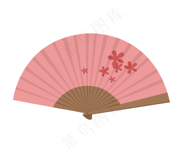 一把日式樱花折扇,免抠元素