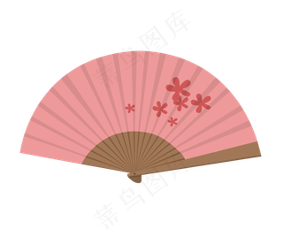 一把日式樱花折扇,免抠元素