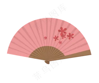 一把日式樱花折扇,免抠元素