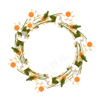 太阳花花环免抠矢量图