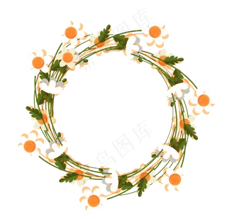 太阳花花环免抠矢量图