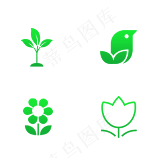 绿色生态植被免抠图