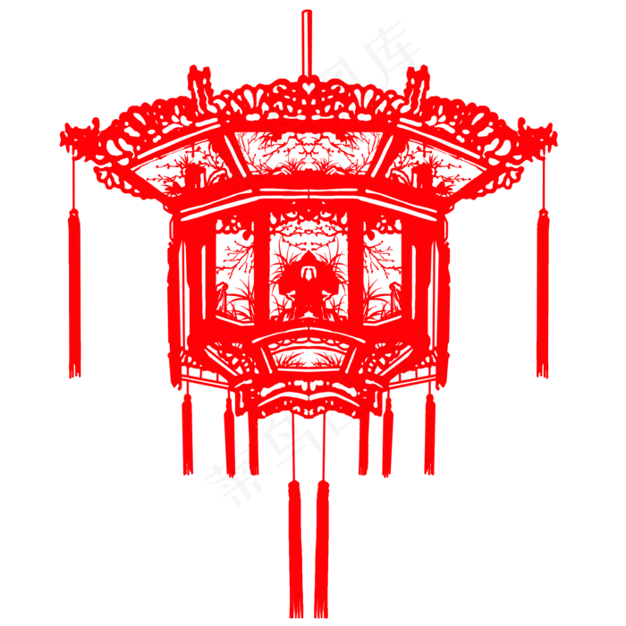 元宵节花灯剪纸免扣素材,免抠元素(2000*2000px)psd模版下载