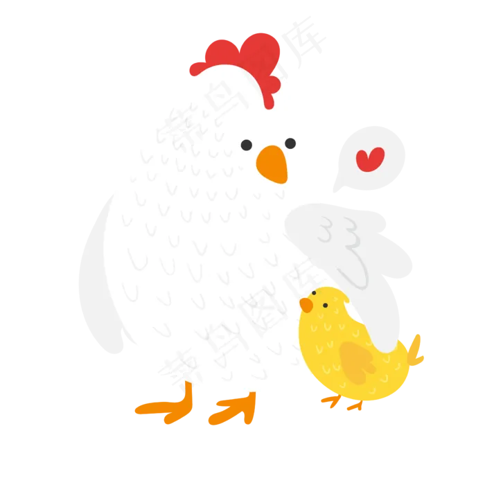卡通母鸡母亲节快乐(550X550)eps,ai矢量模版下载