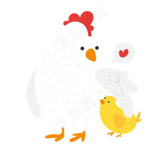 卡通母鸡母亲节快乐
