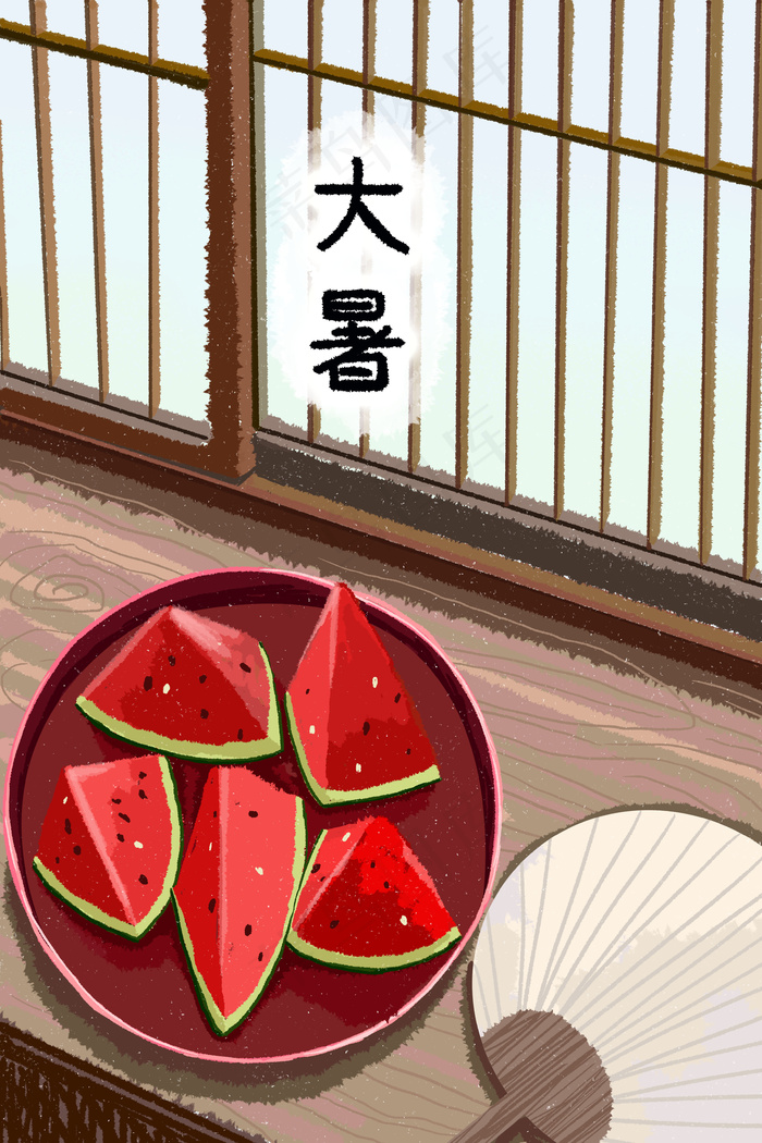 二十四节气之大暑竖版(3545*5315px 300 dpi )psd模版下载