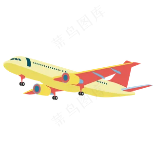 矢量卡通在空中飞行的客机,免抠元素