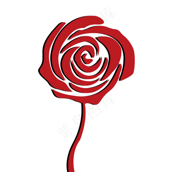 简约黑色玫瑰手绘(2000*2000px 72 dpi )psd模版下载