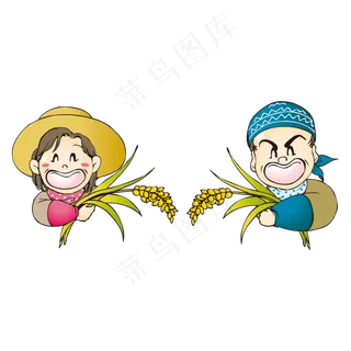 五一劳动节彩色卡通手绘农民