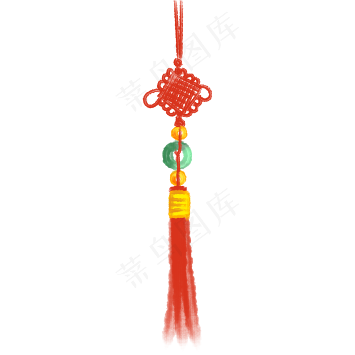 红色的中国结插画,免抠元素