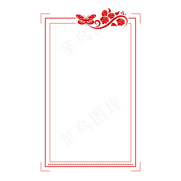 水墨花鸟蝶恋花复古春节新年中国,免抠元素(3500X5300(DPI:300))psd模版下载
