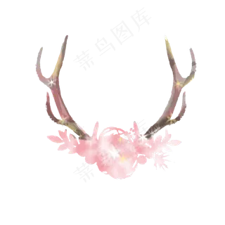 水彩鹿角
