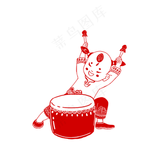 卡通新年鼠年剪纸农历2020,免抠元素