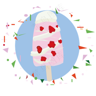 解暑可口水果味可爱手绘冰棒