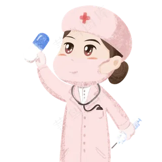 卡通劳动节职业人物之举手的医生,免抠元素