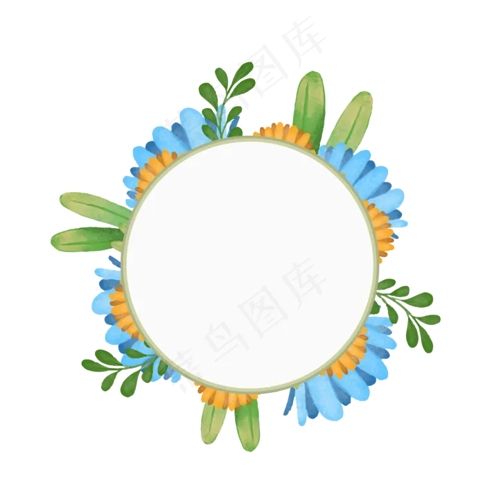 清新夏天花朵树叶边框,免抠元素ai矢量模版下载