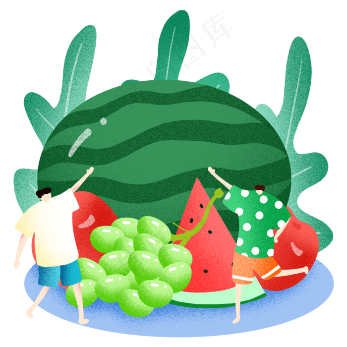夏季一堆水果(2000X2000(DPI:300))psd模版下载