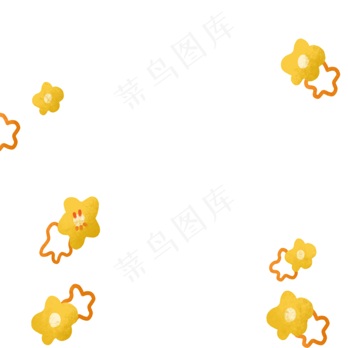 黄色星星小花(2000X2000(DPI:300))psd模版下载