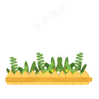 手绘卡通绿色植物,免抠元素