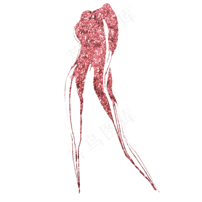 粉色金粉女子人体油漆装饰,免抠元素(2500*2500px 300 dpi )psd模版下载