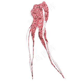 粉色金粉女子人体油漆装饰,免抠元素