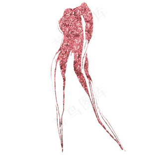 粉色金粉女子人体油漆装饰,免抠元素