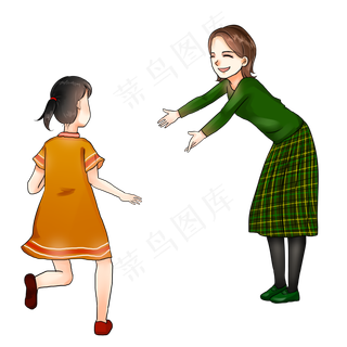 母女亲情家人母亲节团圆回家拥抱