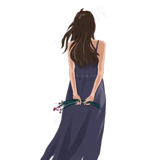 唯美文艺少女人物背影设计