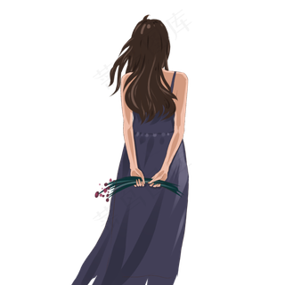 唯美文艺少女人物背影设计