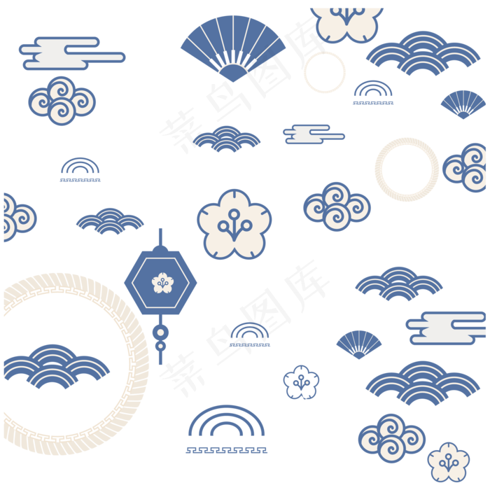 中国风中式底纹(2000*2000px 300 dpi )ai矢量模版下载