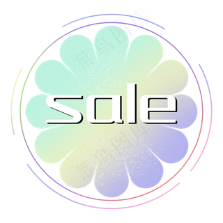 优惠券促销标签打折花折扣渐变