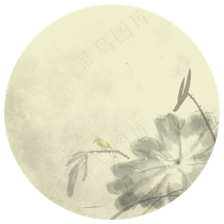 中国风古典风格古风水墨花鸟矢量,免抠元素