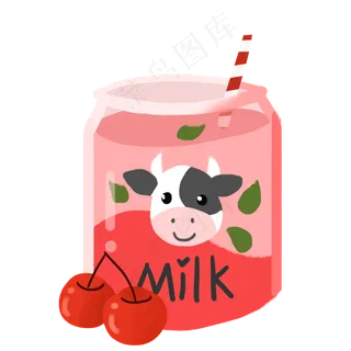 夏天牛奶免扣元素