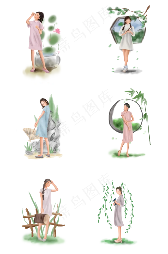 处暑公园游玩的女孩(2000X3020(DPI:300))psd模版下载