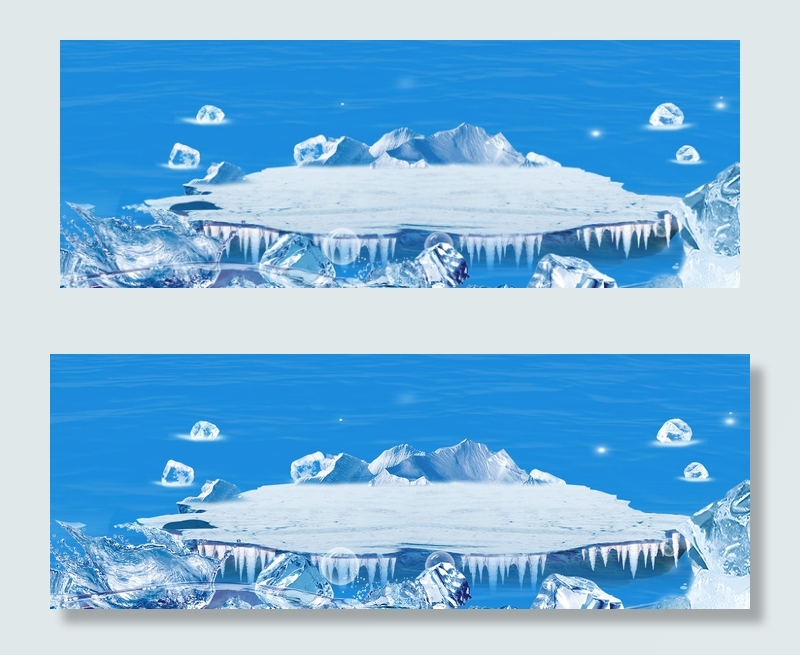 夏季补水蓝色护肤品淘宝天猫banner