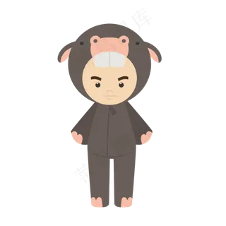 儿童节COSPALY河马服饰山路吹