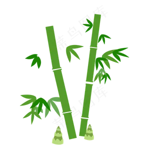竹子竹叶和小竹笋,免抠元素