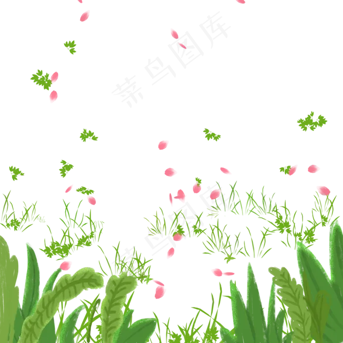 花草纷飞卡通png素材(2000X2000(DPI:150))psd模版下载