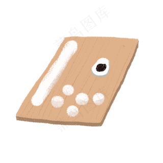 粘板上的汤圆卡通png素材,免抠元素