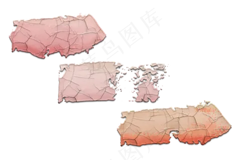 干裂油画豆沙红水红笔触笔刷,免抠元素