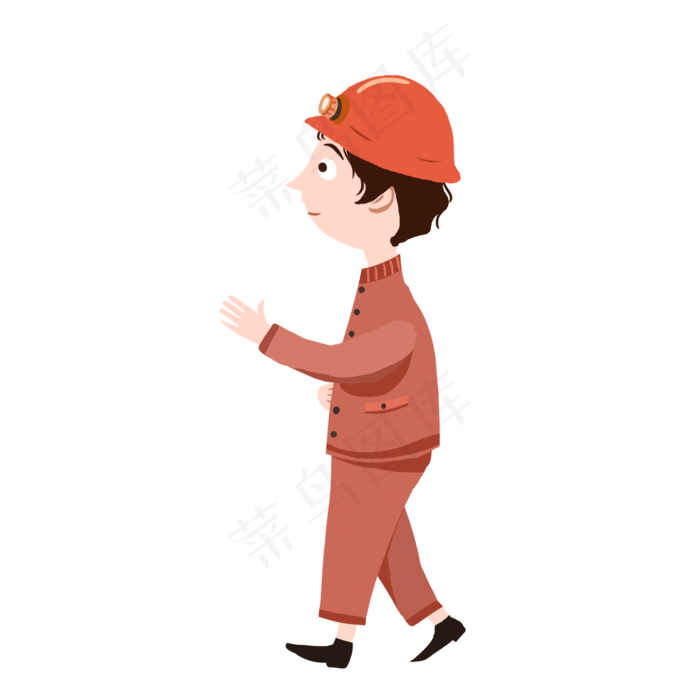 劳动节红色系k卡通人物劳动工人