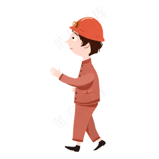 劳动节红色系k卡通人物劳动工人