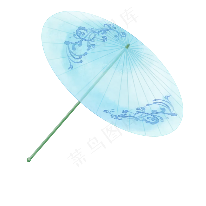 唯美古风手绘油纸伞,免抠元素(2000X2000(DPI:299))psd模版下载