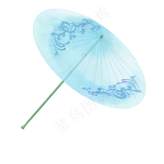 唯美古风手绘油纸伞,免抠元素