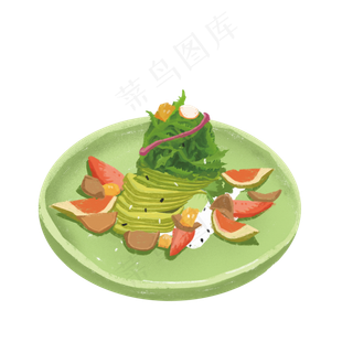 卡通新鲜的蔬菜沙拉
