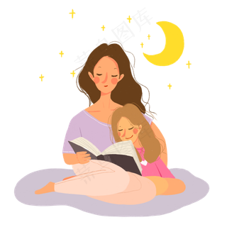 妈妈给女儿讲睡前故事