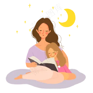 妈妈给女儿讲睡前故事