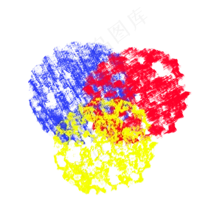 红黄蓝三原色颜料喷溅油漆蜡笔喷