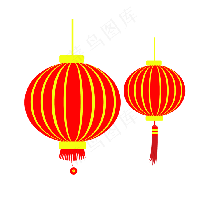 红色喜庆灯笼矢量元素,免抠元素